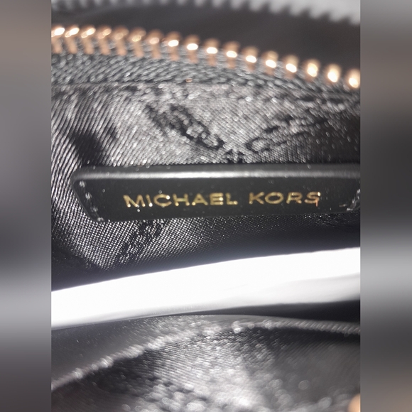 Michael Kors Slim Black Leather Card Holder/With Keyring/Zipper Pouch🌸 - Picture 8 of 10
